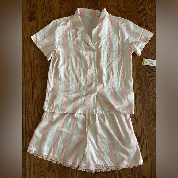 NWT Pink Striped PJ Shorts Set - Picture 3 of 6